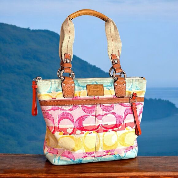 COACH 11755 Watercolor Scribble Mini Tote Hamptons Bag Pastel - Picture 11 of 11